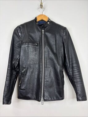 Vintage Motorcycle Jacket Women Small Black Leather Biker Moto Made in Canada